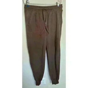 EUC Rachel Zoe Brown Rust S Polyester Joggers Side Zipper With Pockets